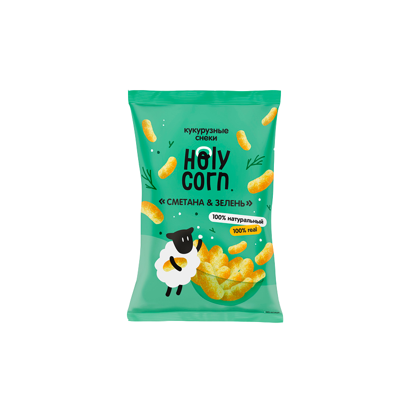 Снеки кукурузные "Сметана и зелень" Holy Corn